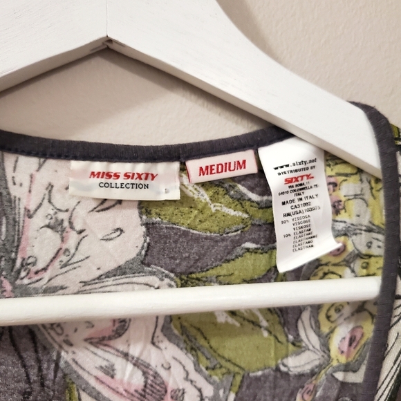 Vintage Miss Sixty Butterfly Print Wrap Dress - Size M - Picture 5 of 13